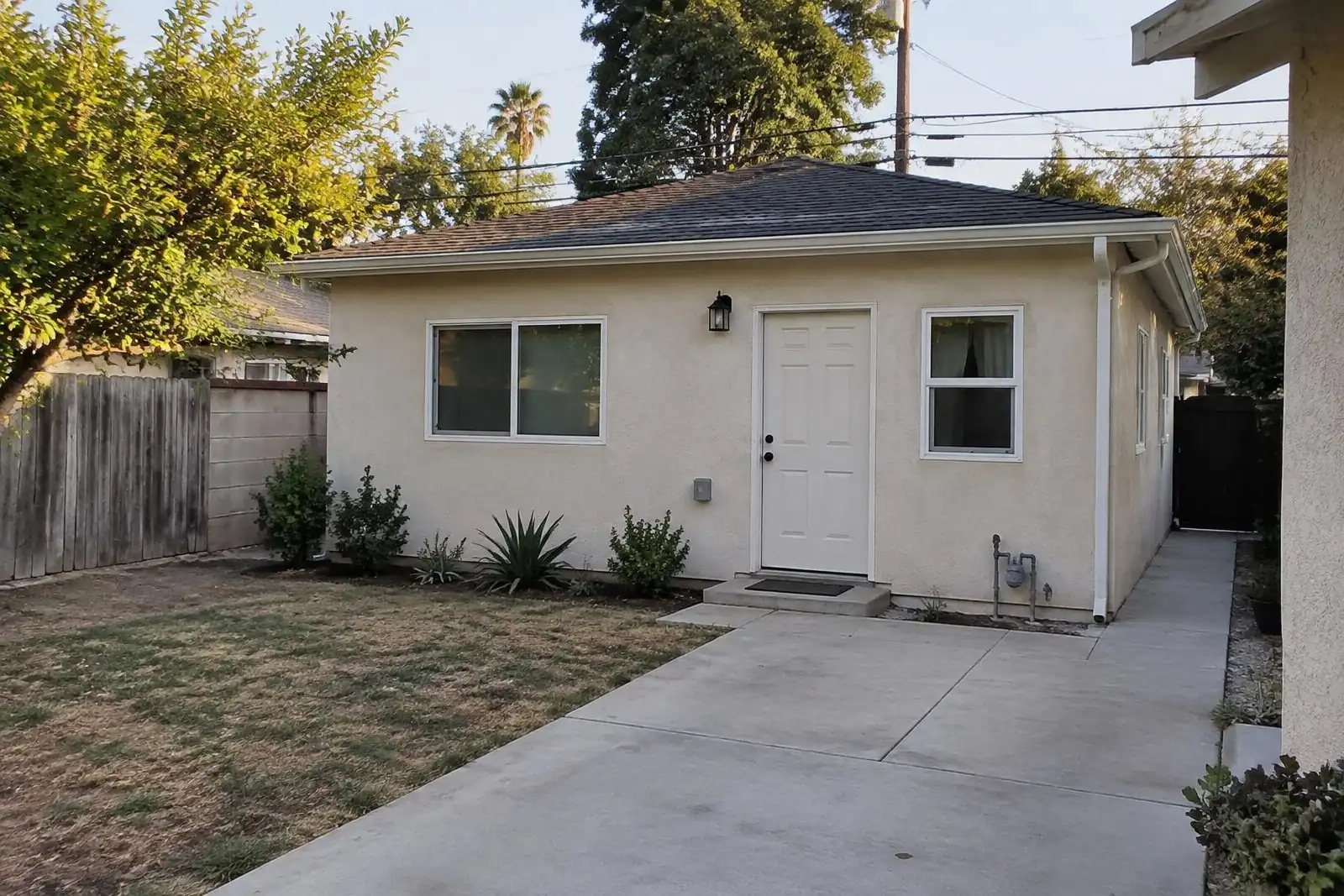 Detached garage converted into a backyard living unit in Los Angeles
